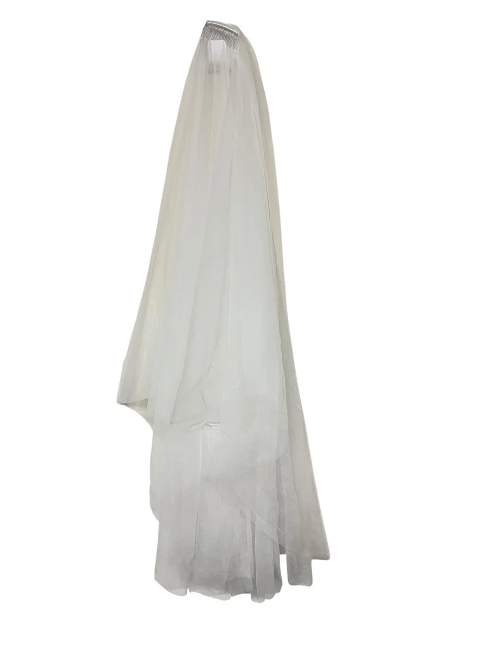 New Lulus Classic Sheer White Bridal Tulle Veil Hair Clip